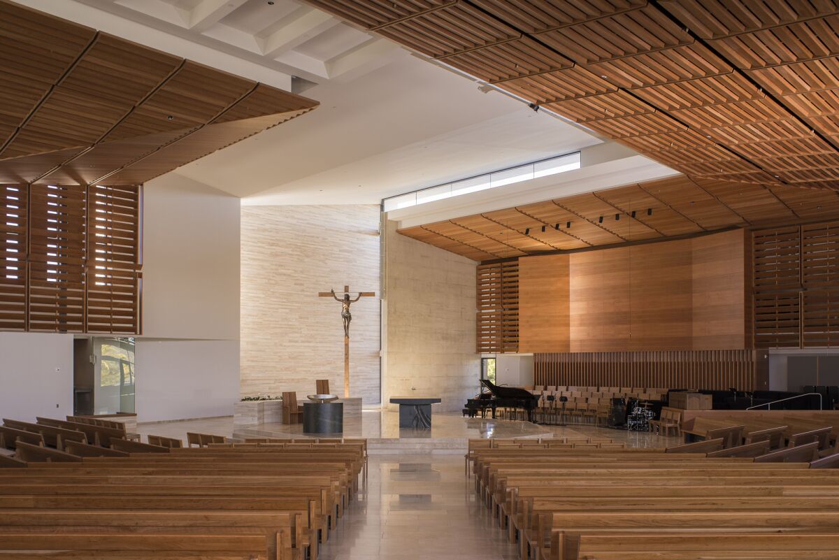 The interior of St. Thomas More Catholic Church in Oceanside, which was designed by Renzo Zecchetto.
