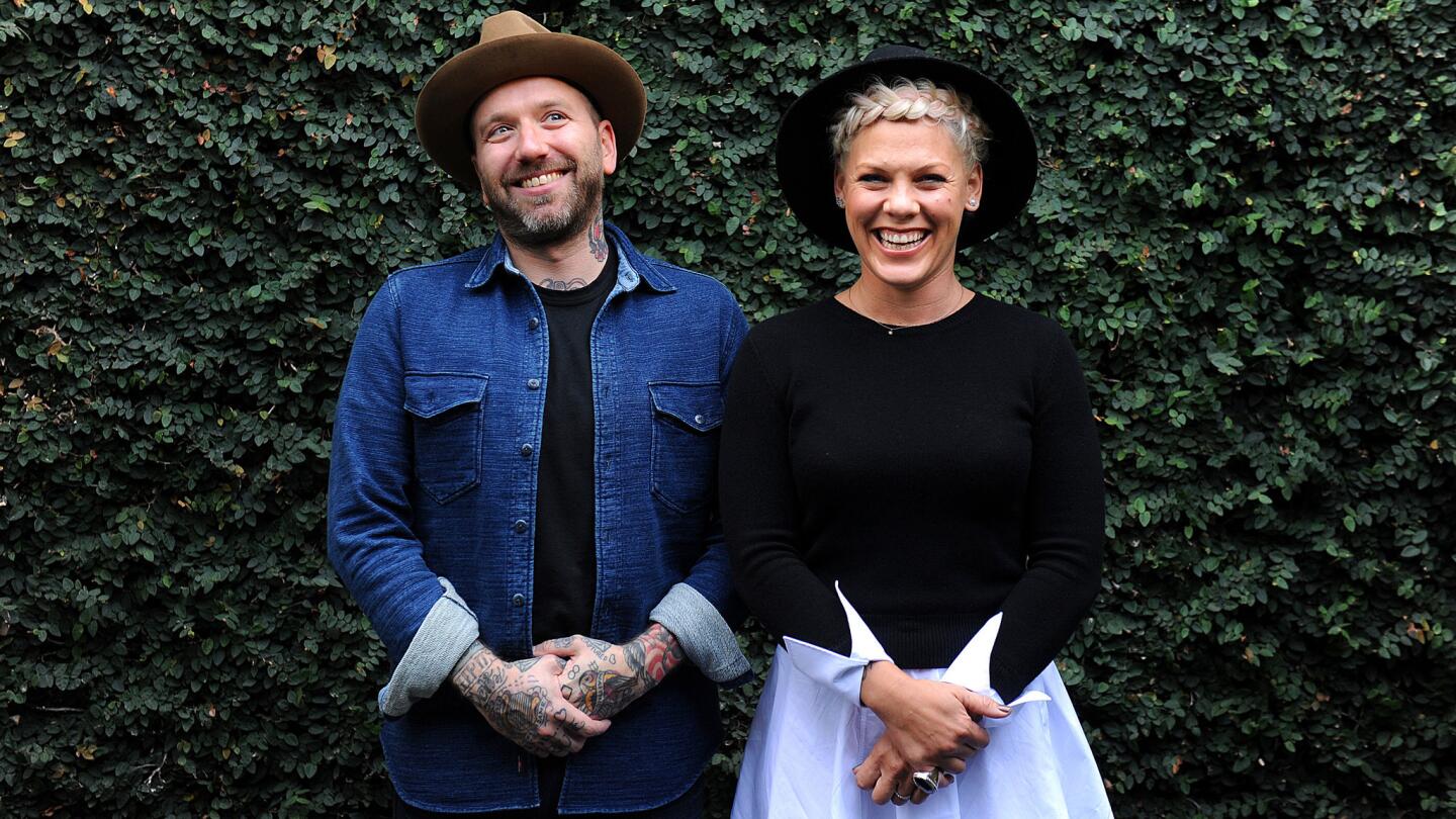 Celebrity portraits by The Times | Dallas Green and Alecia Moore (Pink)