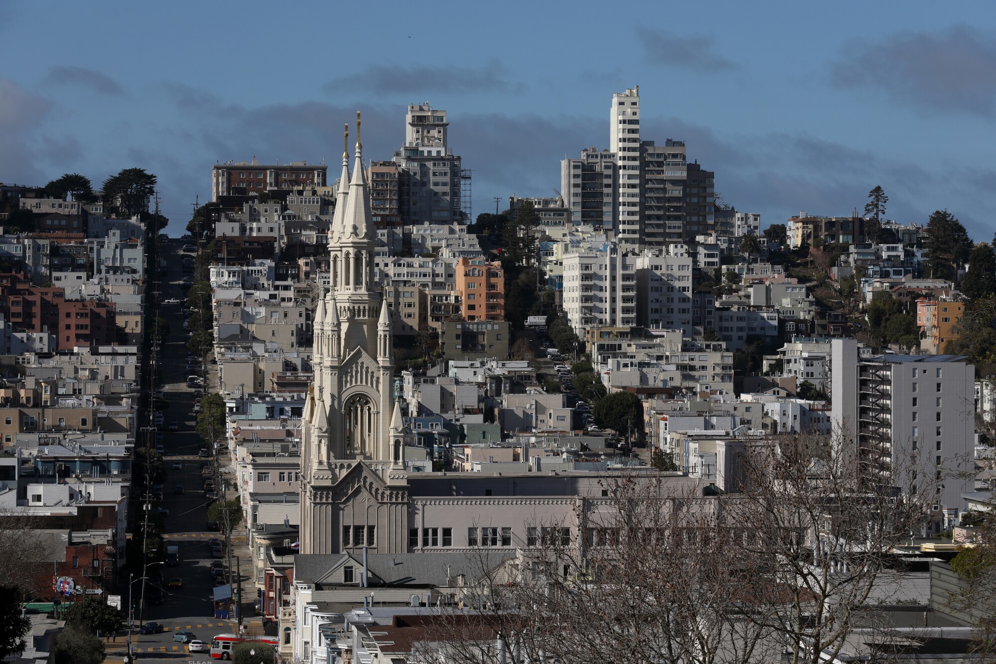 Buildings on a hill in San Francisco