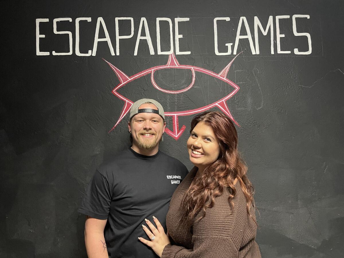 Christina Compani and Jorin Andresen, pictured, own horror-themed Escapade Games.
