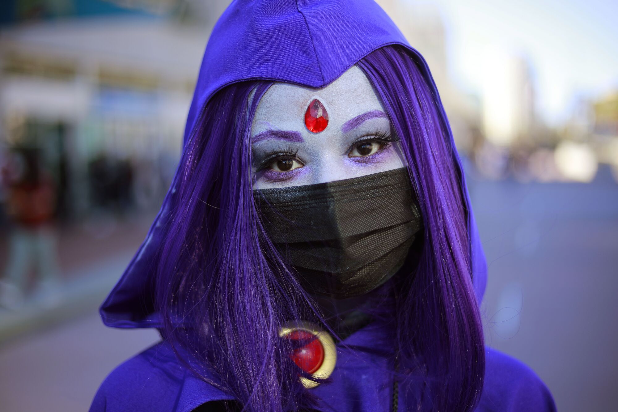 Giselle Dougan of San Diego dressed as Raven at Comic-Con Special Edition.