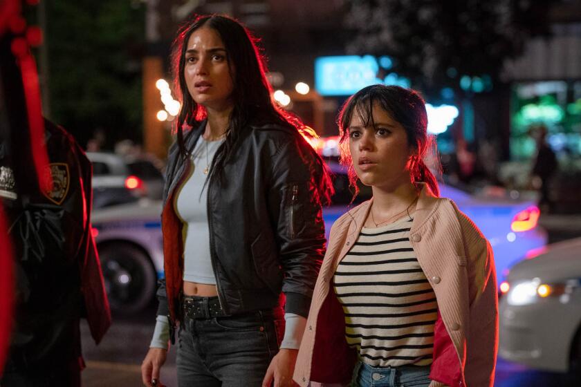 Melissa Barrera, left, and Jenna Ortega in the movie "Scream VI."