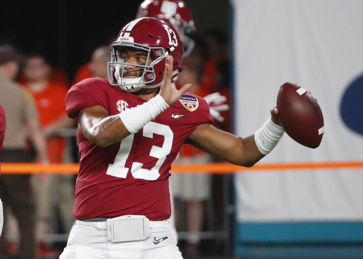 Alabama quarterback Tua Tagovailoa could end up in Miami with the Dolphins.