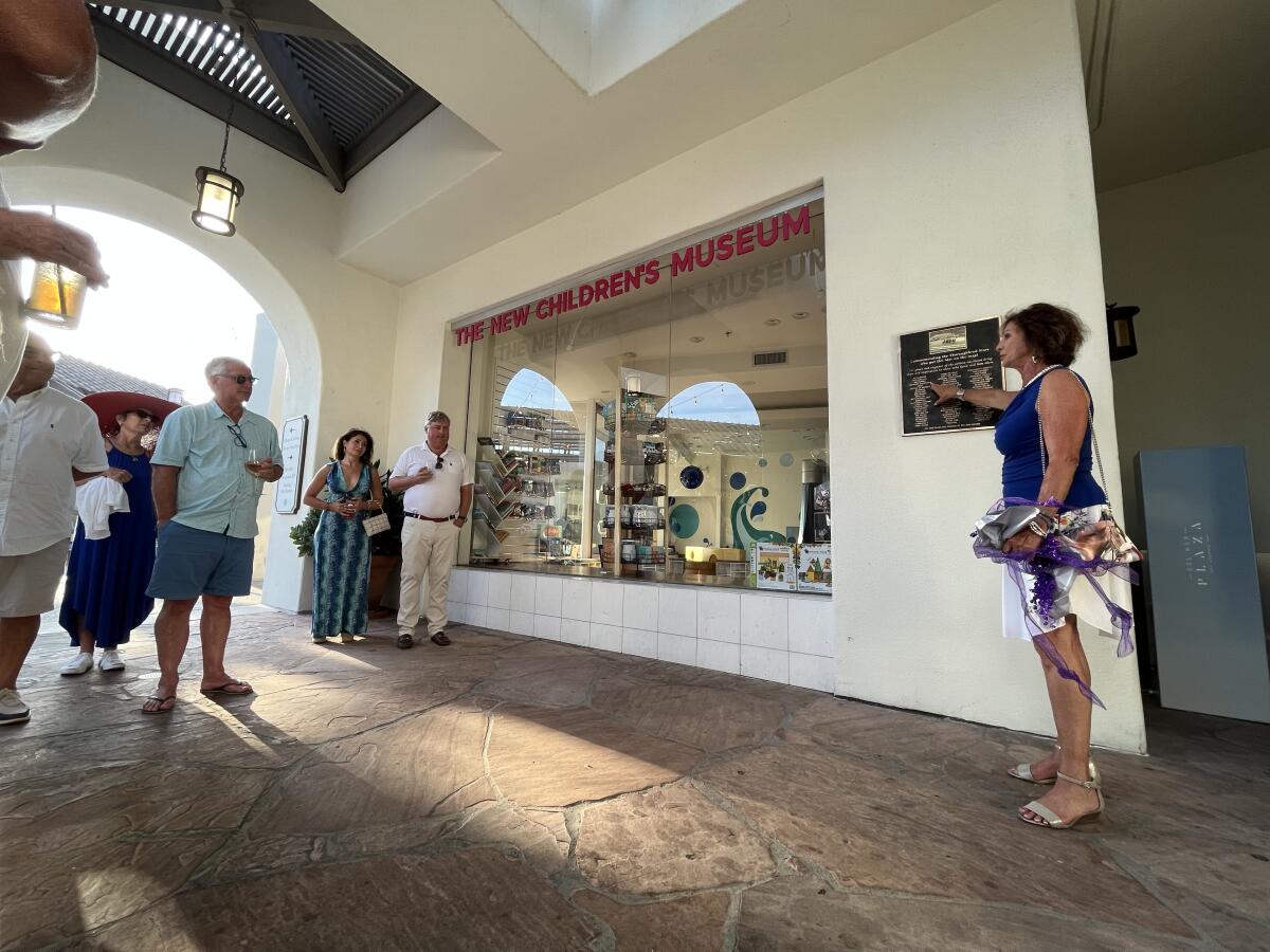 Zanelli spoke about the plaque with attendees at the unveiling.