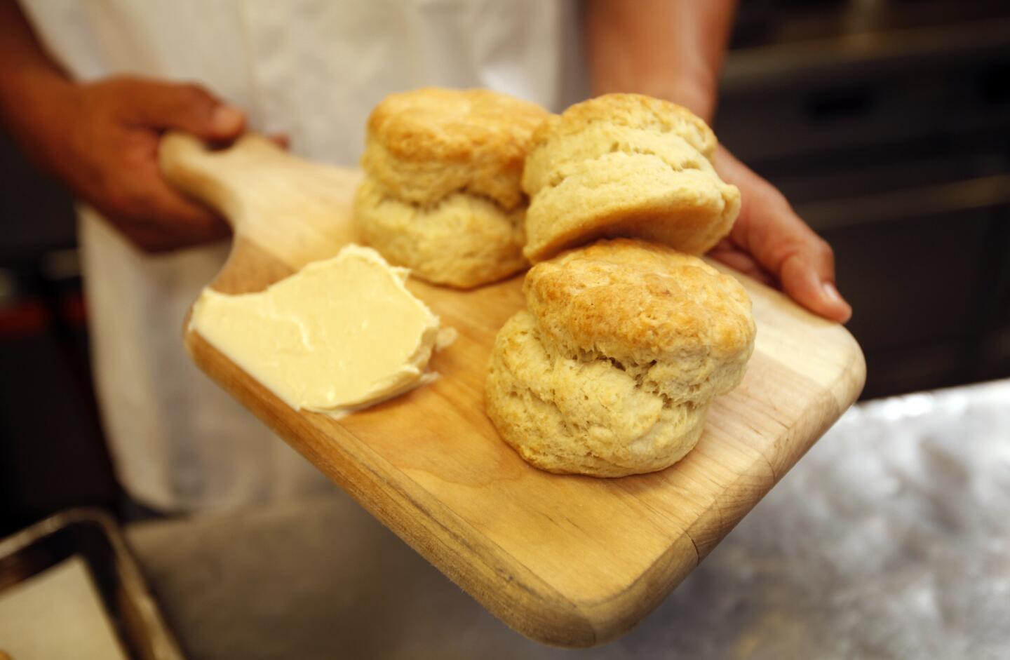 Buttermilk biscuits and burnt orange honey butter