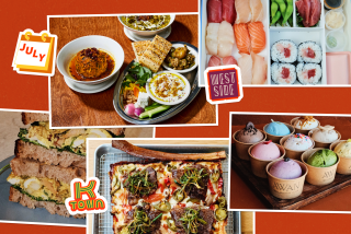 Collage of food images: Azizam spread, sushi box, sandwich