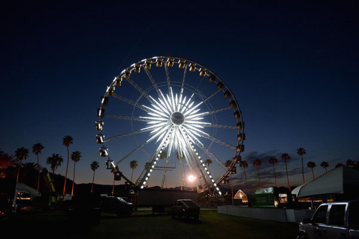 Facilities for the Coachella Valley Music and Arts Festival are set up at Indio's Empire Polo Field.
