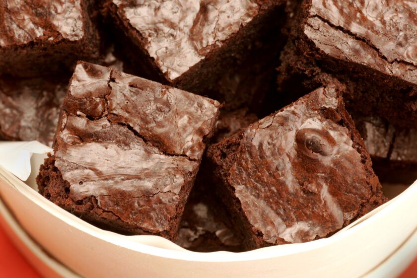 These rich brownies combine no less than three types of chocolate. Recipe: Midnight chocolate brownies