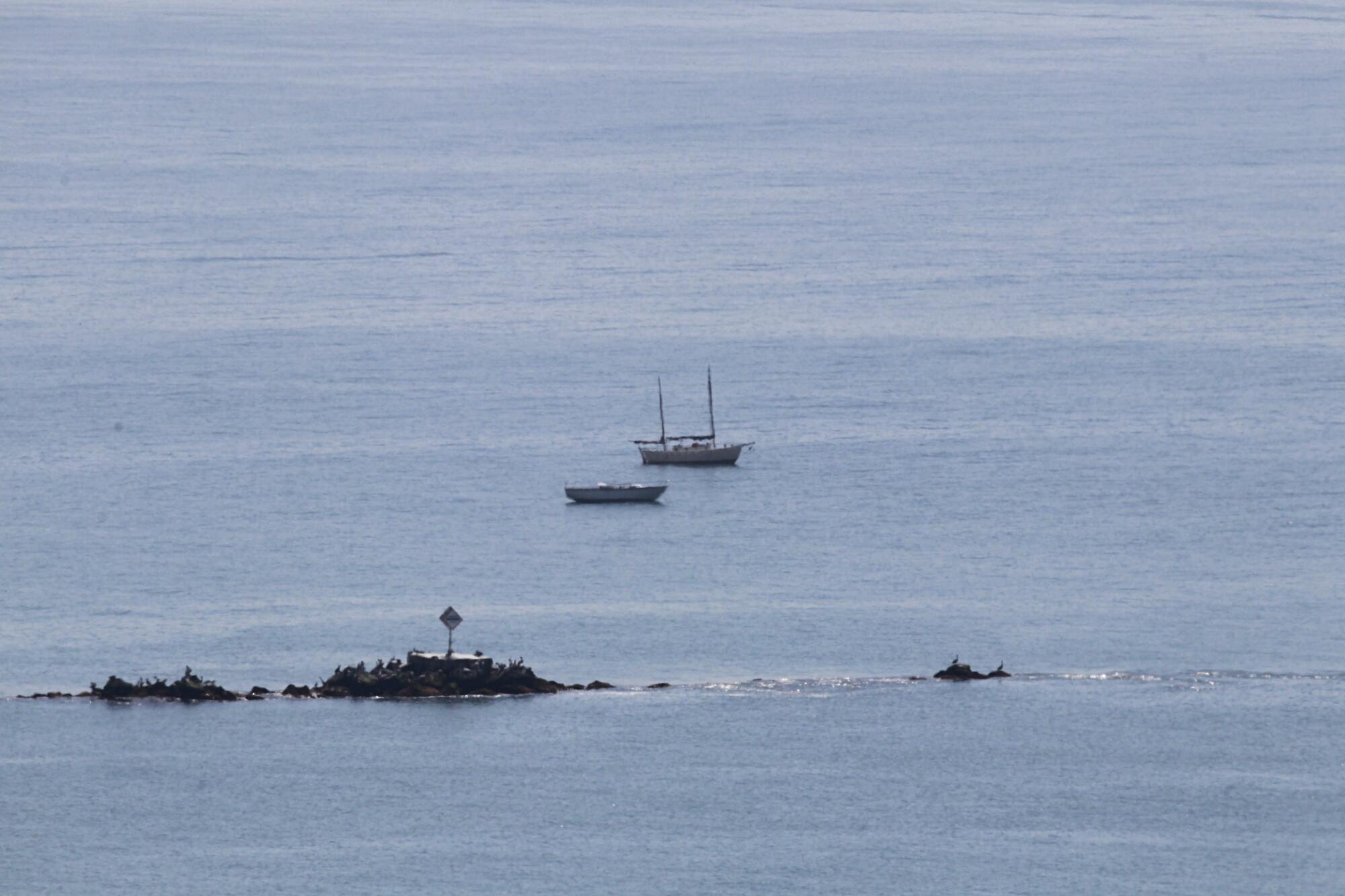 In this 2019 file photo, boats are seen anchored in the Zuniga Shoal at the mouth of San Diego Bay.