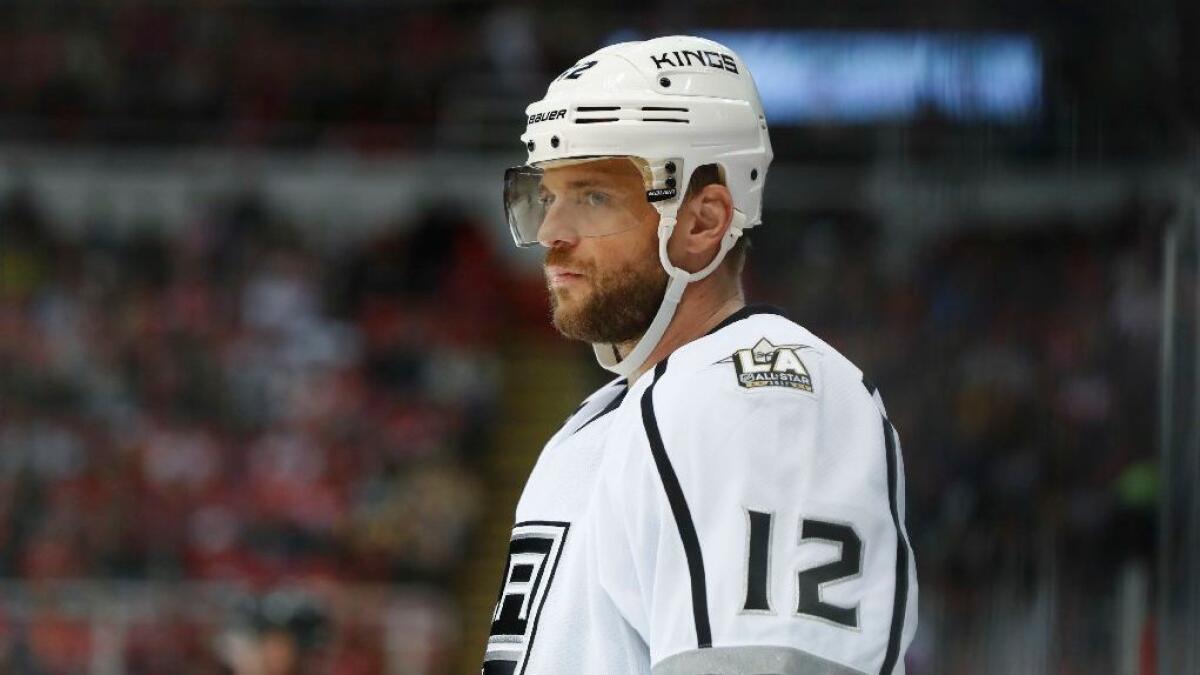 Kings forward Marian Gaborik watches during the third period of a game against the Red Wings on Dec. 15.
