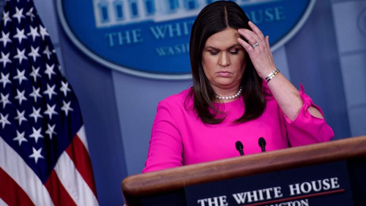 White House Press Secretary Sarah Huckabee Sanders on June 25.