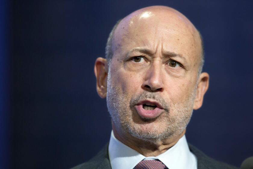 Lloyd Blankfein, chairman and CEO of Goldman Sachs, speaks in a panel discussion at the Clinton Global Initiative in New York. Blankfein said that he has a form of lymphoma that is "highly curable."