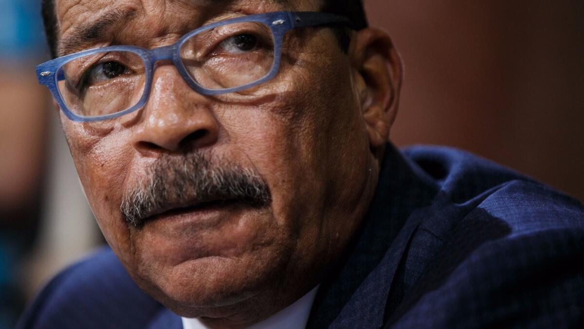 Los Angeles City Council President Herb Wesson, seen at a City Hall hearing last month, sought to reassure marijuana business owners Monday that he would find a way to address their concerns about proposed regulations.