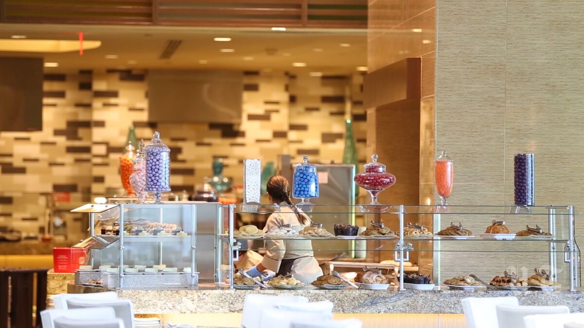 Raising the bar: chefs like Viejas' Larry Banares have converted dining at casinos into culinary experiences. The resort's buffet dessert bar, for example, looks and tastes like an actual sweet shop.