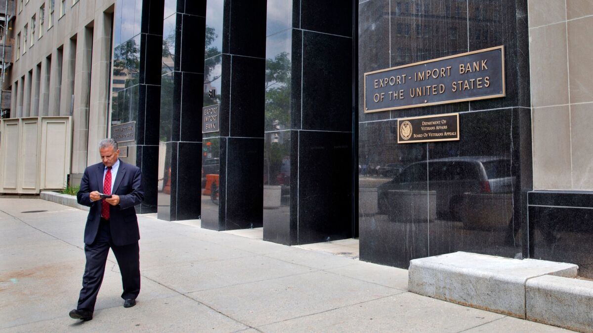A man walks away from the U.S. Export-Import Bank in Washington in 2015.
