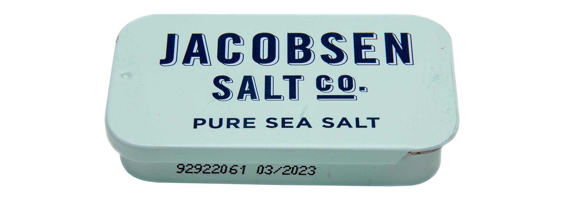 A small tin of Jacobsen sea salt