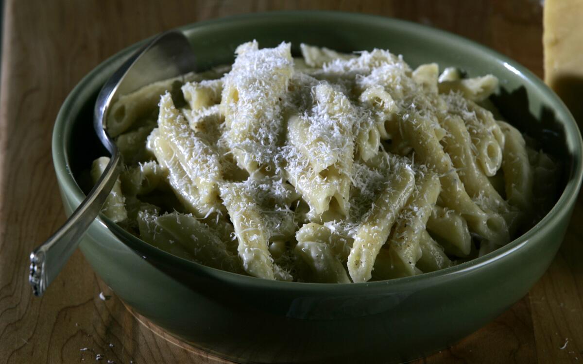 Penne with five American cheeses
