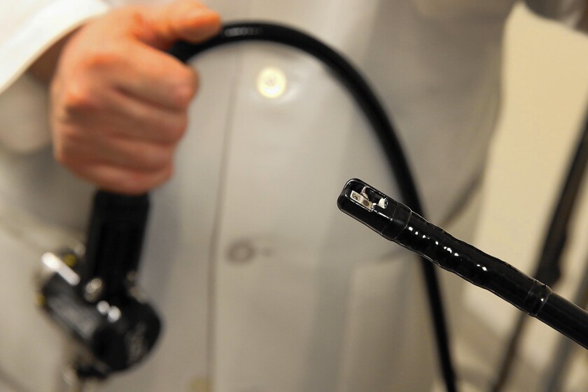 Emails show how Olympus continued to push sales even as the duodenoscope it previously sold to UCLA and other medical institutions were linked to illnesses and deaths. Above, an Olympus duodenoscope.