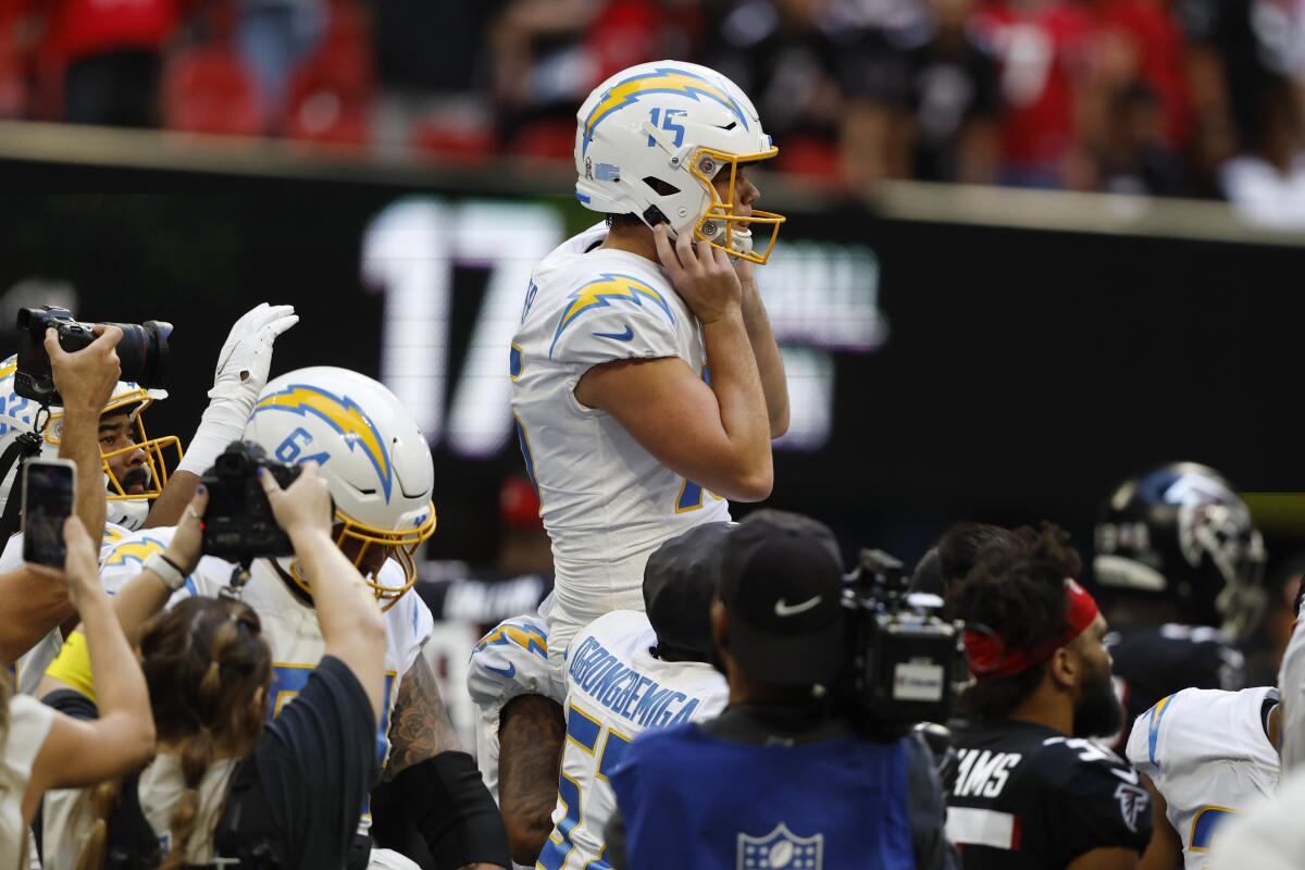 Cameron Dicker gives Chargers kick they need in comeback win - Los Angeles  Times