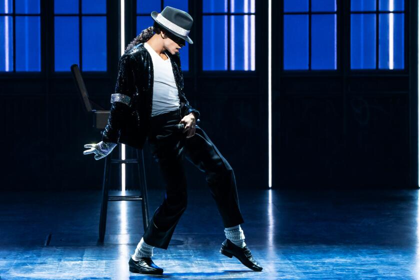 Myles Frost in the Broadway production of "MJ," a musical biography of Michael Jackson.  