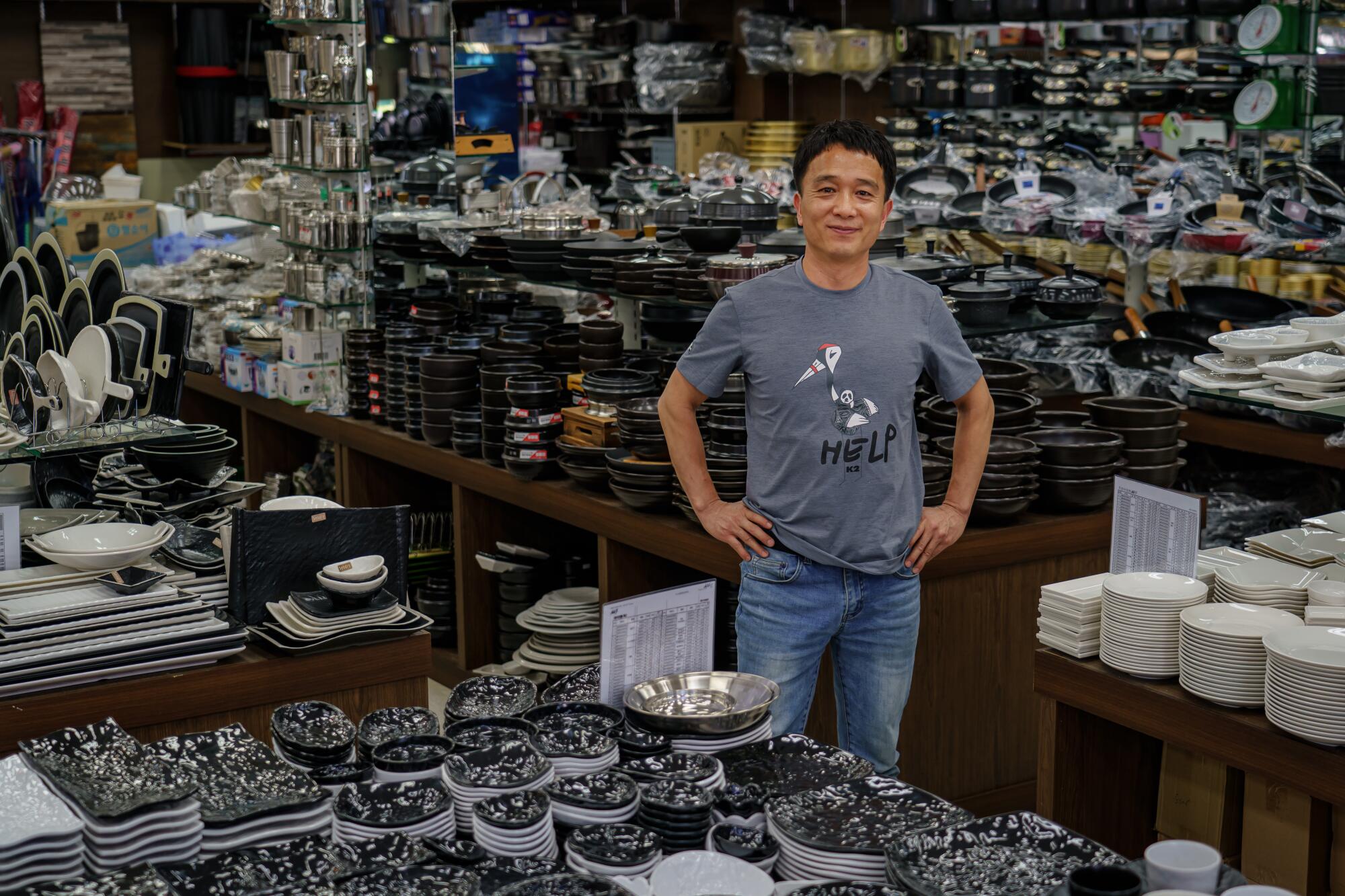 Yu Han-yeul, a kitchen goods store owner in Chuncheon.