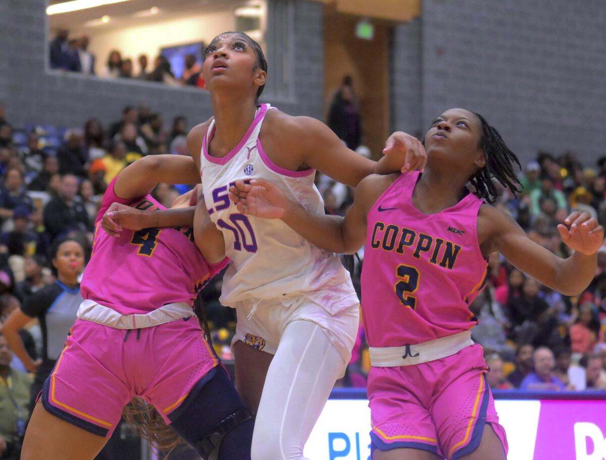 Angel Reese scores 26 points in her return to Baltimore as No. 7 LSU rolls past Coppin State 80-48 - The San Diego Union-Tribune