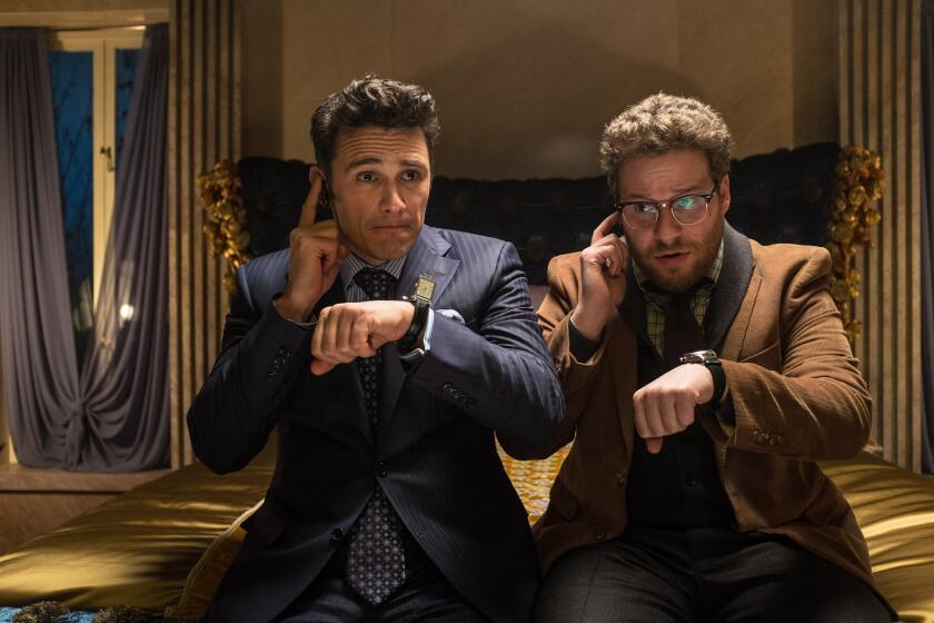 James Franco, left, and Seth Rogen star in "The Interview," which comes out on DVD and Blu-ray on Feb. 17.