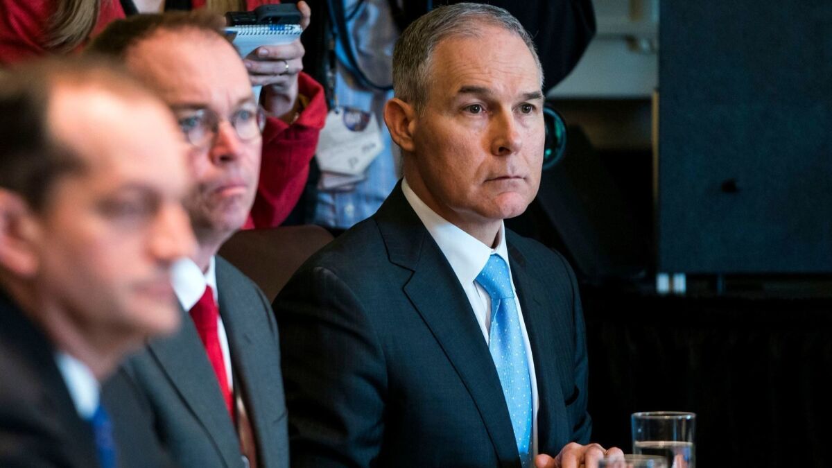EPA Administrator Scott Pruitt attends Cabinet meeting at the White House on April 9.
