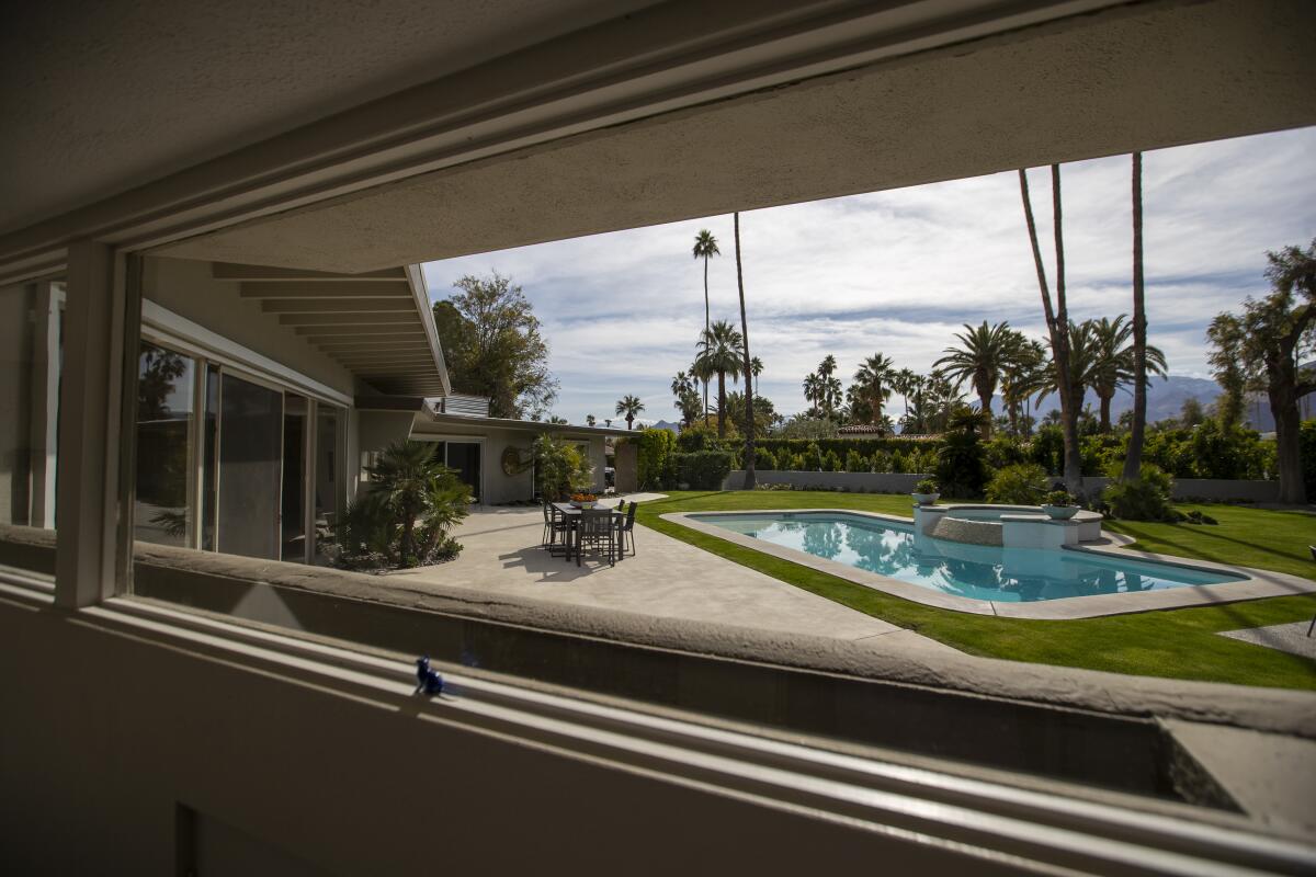 A view of the pool at the Lawrence Welk estate in Palm Springs. 
