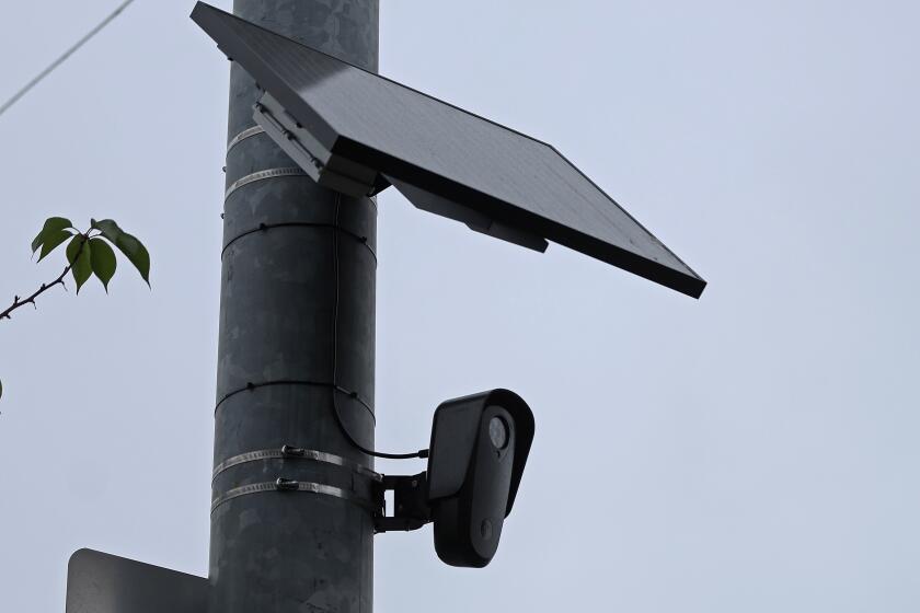 SAN FRANCISCO, CALIFORNIA - JUNE 13: An automated license plate reader is seen mounted on a pole on June 13, 2024 in San Francisco, California. The city of San Francisco has installed 100 automated license plate readers across the city and plans to install 300 more in the coming weeks as officials look to technology to help combat crime in the city. (Photo by Justin Sullivan/Getty Images)