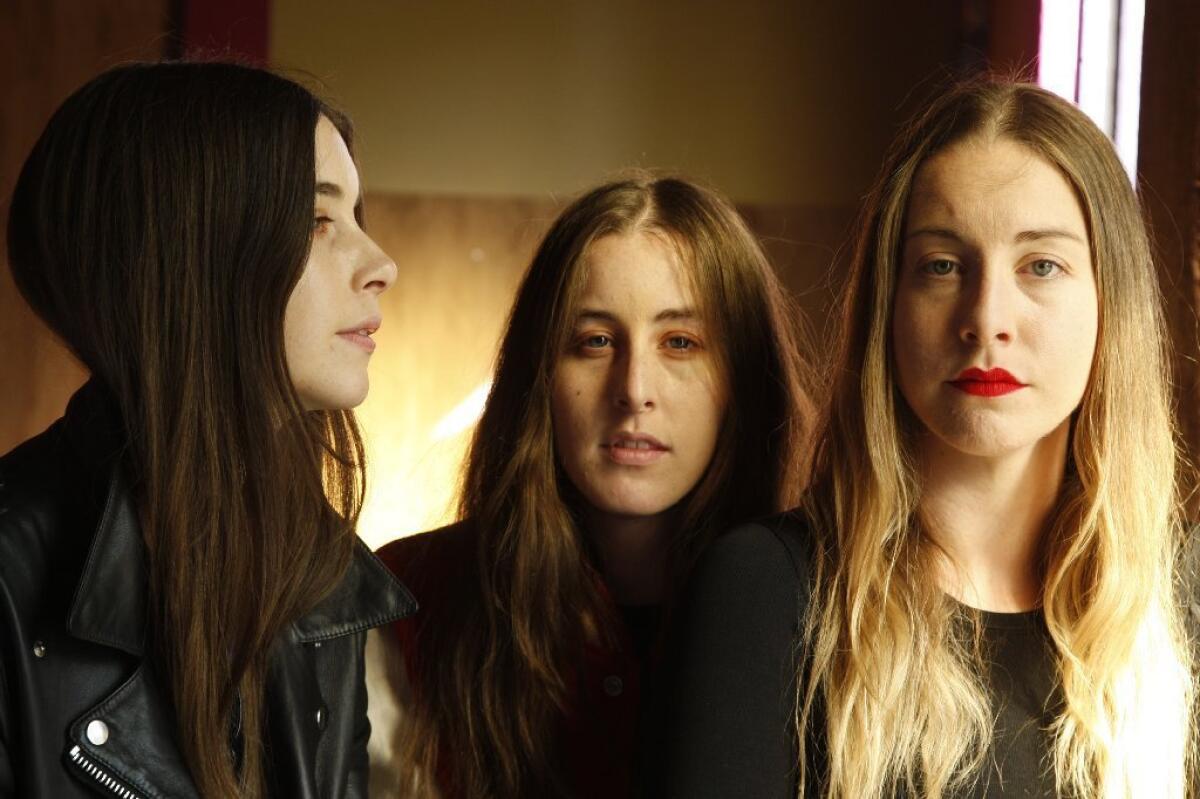 The Haim sisters -- Danielle, left, Alana and Este -- will appear at the Fox Theater on April 16 in addition to the Coachella Valley Music and Arts Festival.
