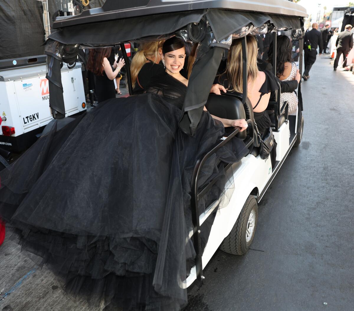 Sofia Carson arrives at the 94th Academy Awards.