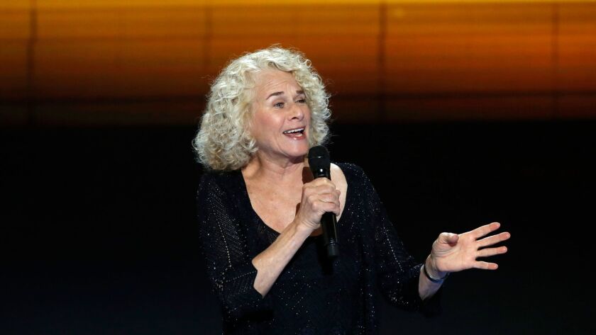 Carole King, who released a new version of her 1983 song "One Small Voice" on Thursday, performs at the Democratic National Convention in Philadelphia in July.