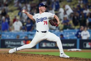 LOS ANGELES, CALIFORNIA - OCTOBER 13: Ben Casparius #78 of the Los Angeles Dodgers.