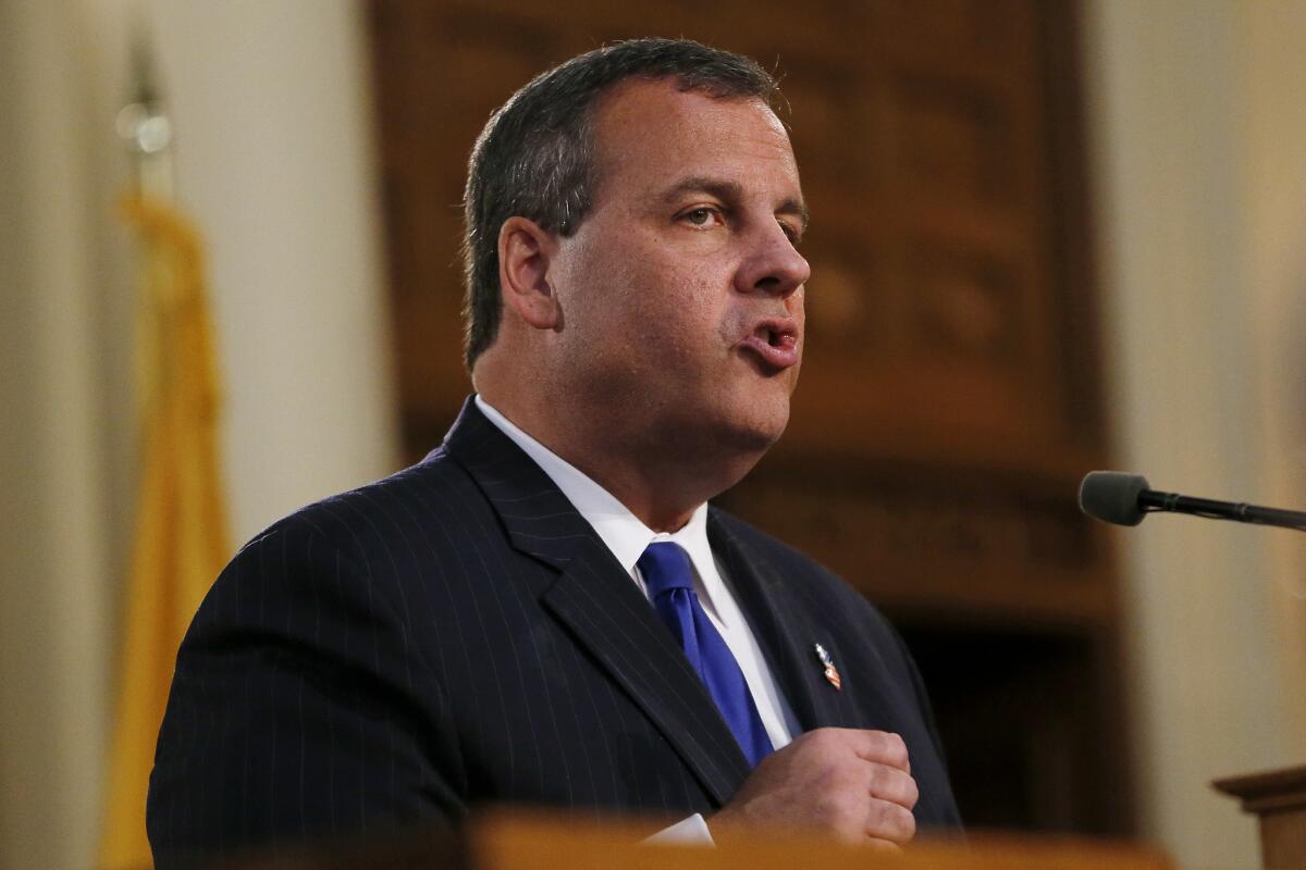 New Jersey Gov. Chris Christie delivers his state of the state address Tuesday.