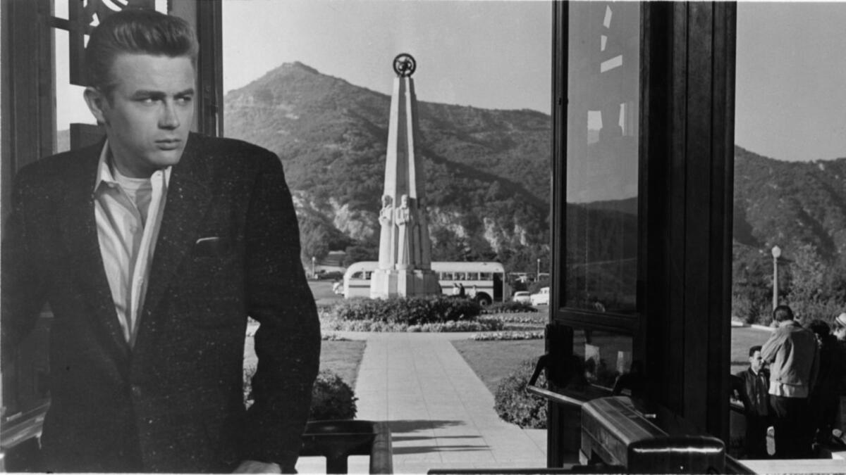James Dean at the Griffith Park Observatory. " I don't like it here. I don't like people here," he wrote after arriving in Los Angeles. "I WANT TO DIE."