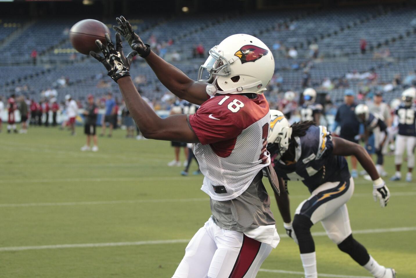 Chargers/Cardinals combined practice at the Q