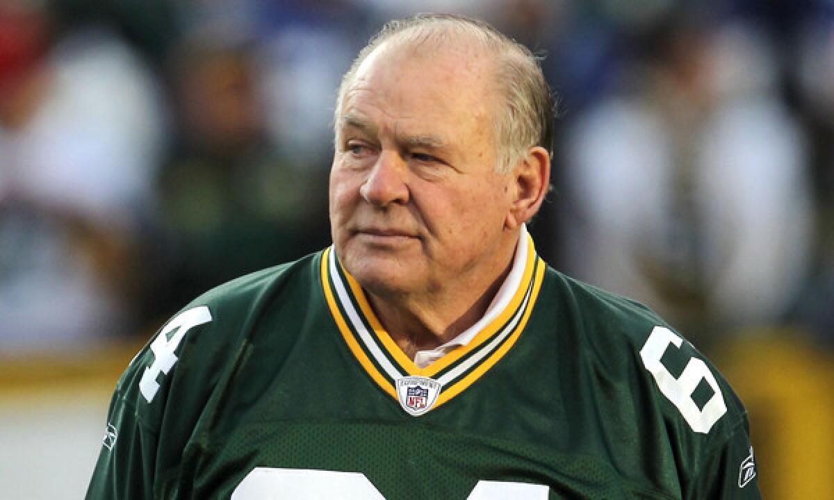 Former Green Bay Packers guard Jerry Kramer looks on during a divisional playoff game between the Packers and New York Giants in 2012. Kramer is one of many good athletes who are not enshrined in their respective hall of fames.