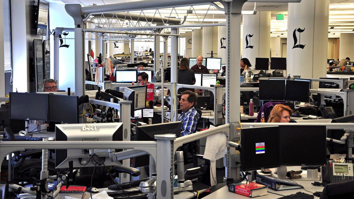 The Los Angeles Times newsroom