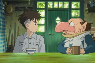 In Hayao Miyazaki's animated "The Boy and the Heron." the titular boy sits beside a strange bird-man: the titular heron.