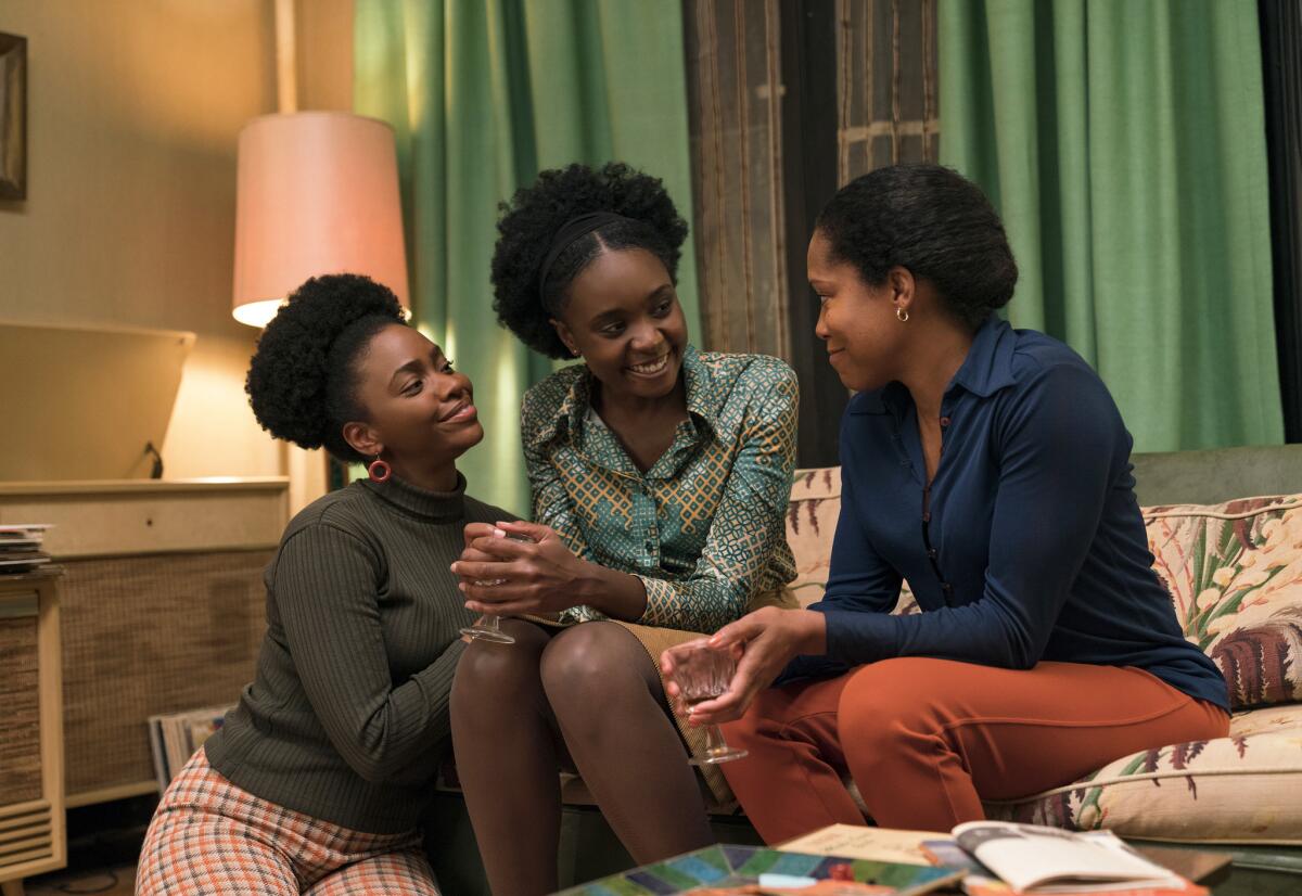 Teyonah Parris, from left, KiKi Layne and Regina King in a scene from "If Beale Street Could Talk."