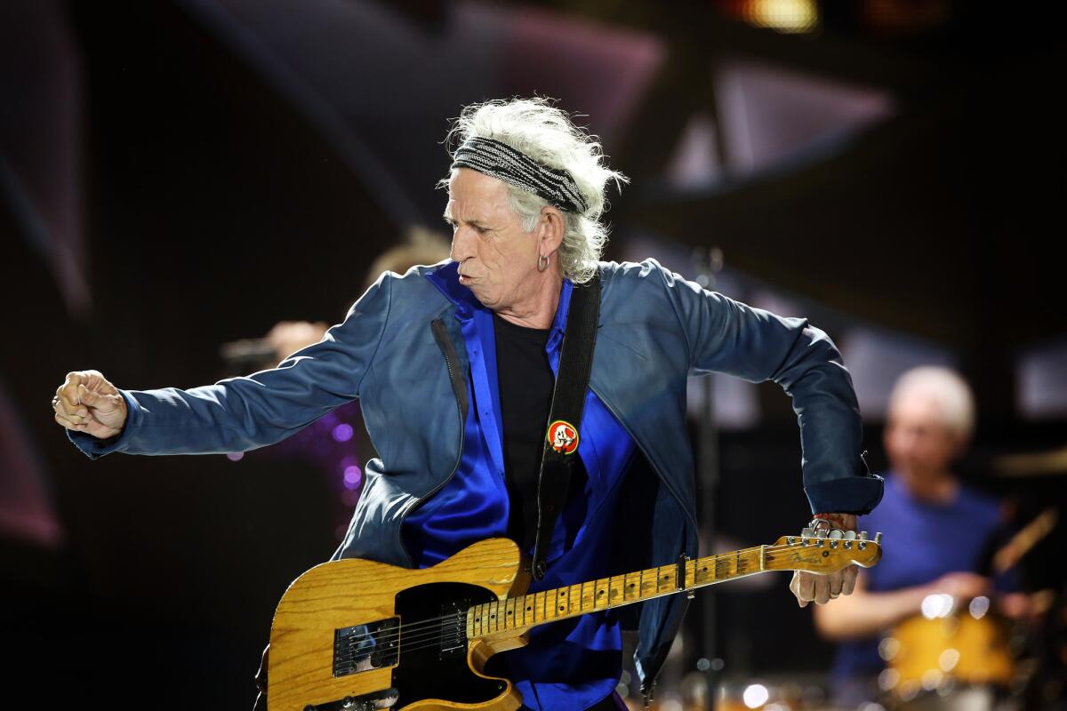 Rolling Stones songwriter and lead guitarist Keith Richards performs with the group in San Diego on May 24.