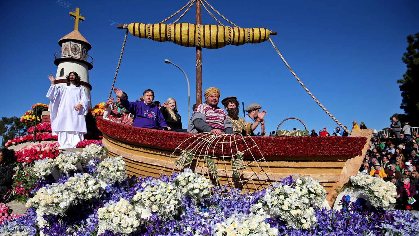 Lutheran Laymen's League/Lutheran Hour Ministries "Jesus is the Light of the World" float during the 2016 Rose Parade.