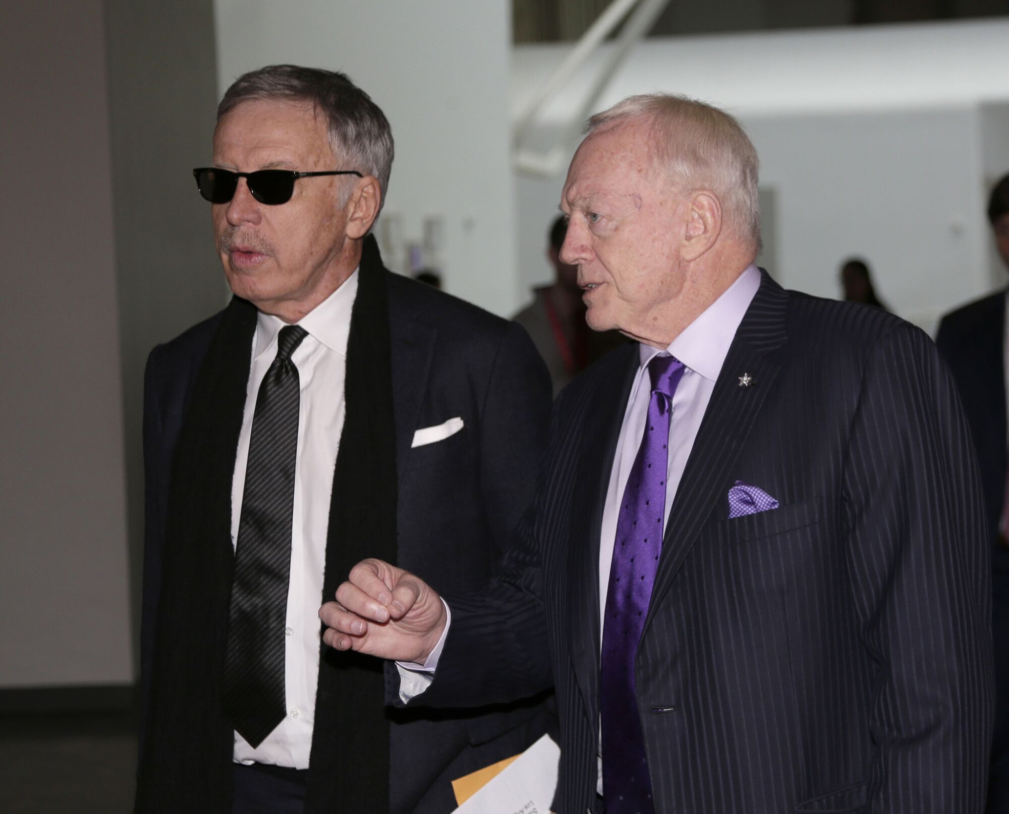 Rams owner Stan Kroenke, left, and Dallas Cowboys owner Jerry Jones talk.