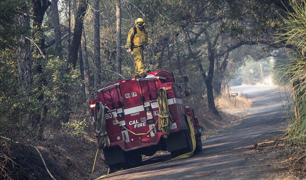 A fire crew in Calistoga