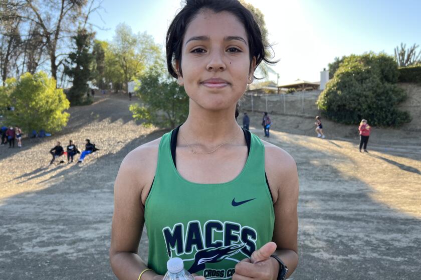 Freshman Kellie Mena of MACES won the City Section Division 4 girls' cross country race