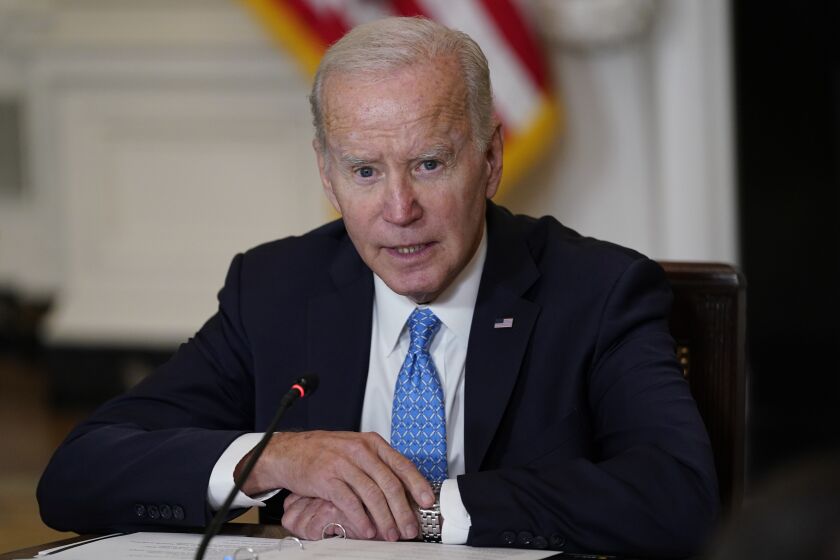 President Joe Biden speaks during a meeting of the White House Competition Council in the State Dining Room of the White House in Washington, Monday, Sept. 26, 2022. (AP Photo/Susan Walsh)