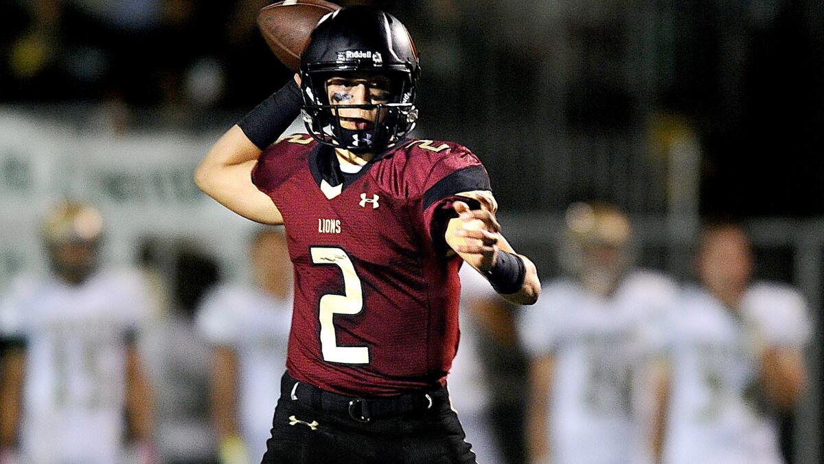 Oaks Christian quarterback Matt Corral passed for 3,283 yards and 36 touchdowns as a sophomore this fall.