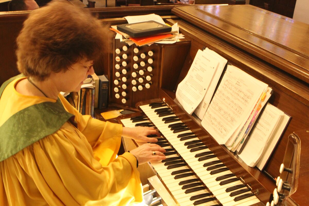 Nina Gilbert, organist for the Congregational Church of La Jolla