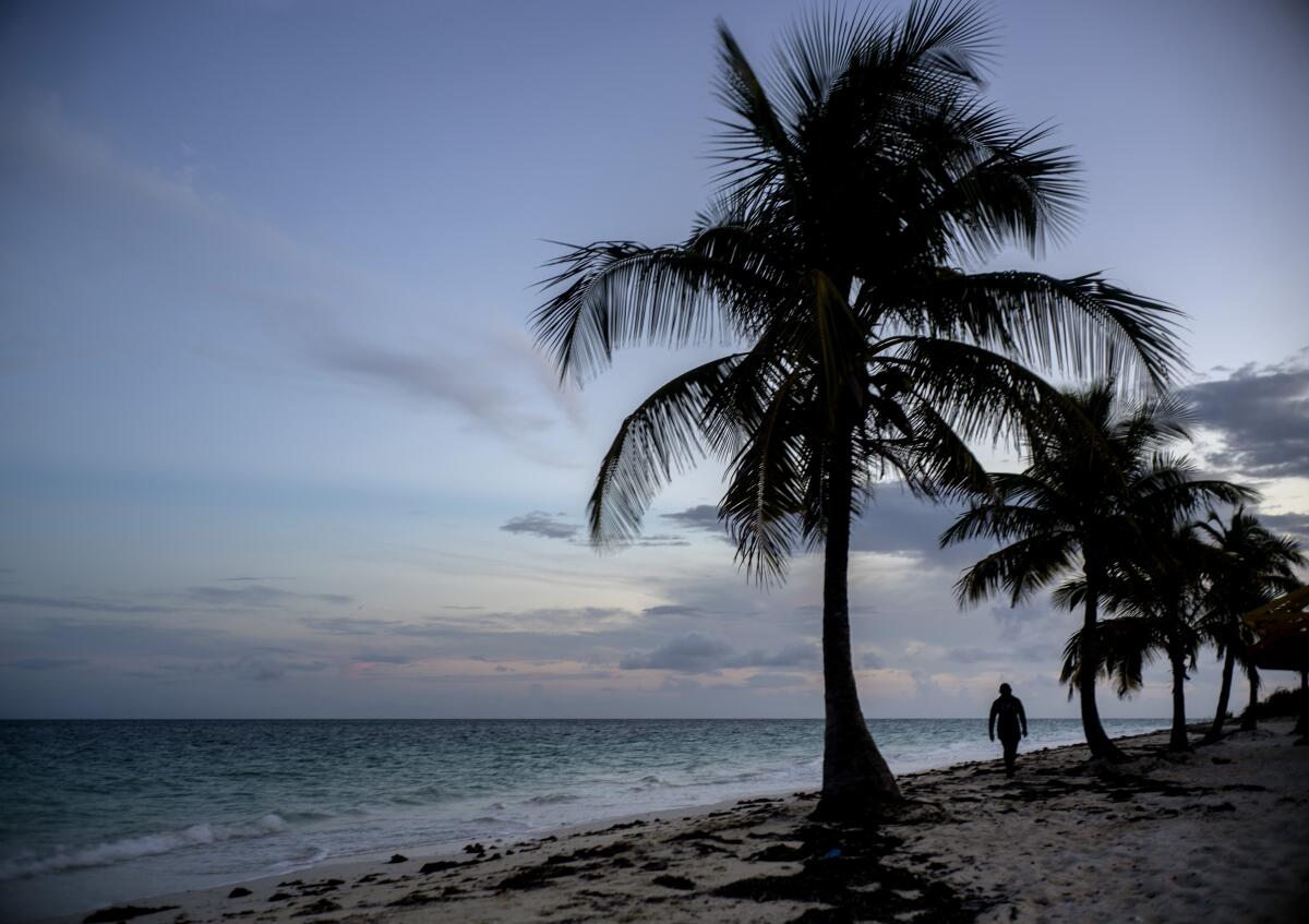 The beach in Freeport, Bahamas, before the arrival of Hurricane Dorian